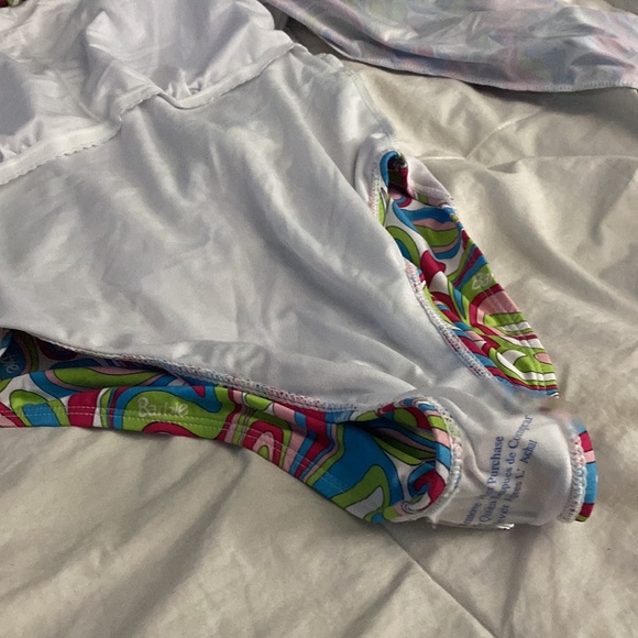 Sexy Swimsuit Barbie long sleeve one piece Bodysuit multicolored pink green M - Picture 10 of 11